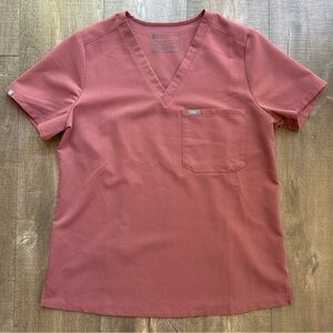 Figs Catarina Scrub Top, medium, mauve pink